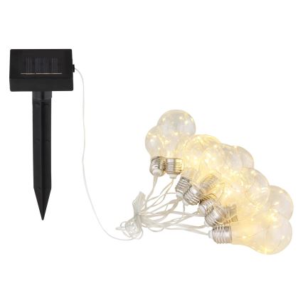 Globo - LED Ηλιακή αλυσίδα 10xLED/0,06W/3,2V 380 εκ. IP44 600 mAh