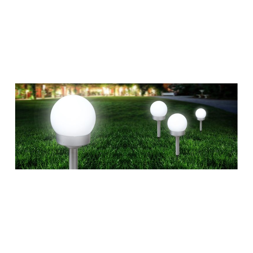 Globo - ΣΕΤ 3x Ηλιακό φωτιστικό LED LED/0,06W/3V 4000K διάμετρος 10 cm IP44