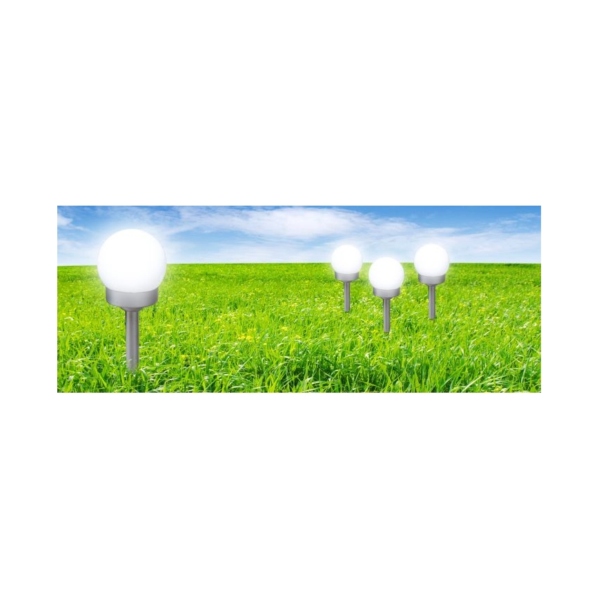 Globo - ΣΕΤ 3x Ηλιακό φωτιστικό LED LED/0,06W/3V 4000K διάμετρος 10 cm IP44