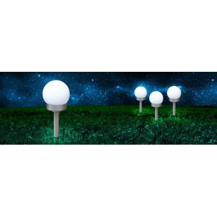 Globo - ΣΕΤ 3x Ηλιακό φωτιστικό LED LED/0,06W/3V 4000K διάμετρος 10 cm IP44