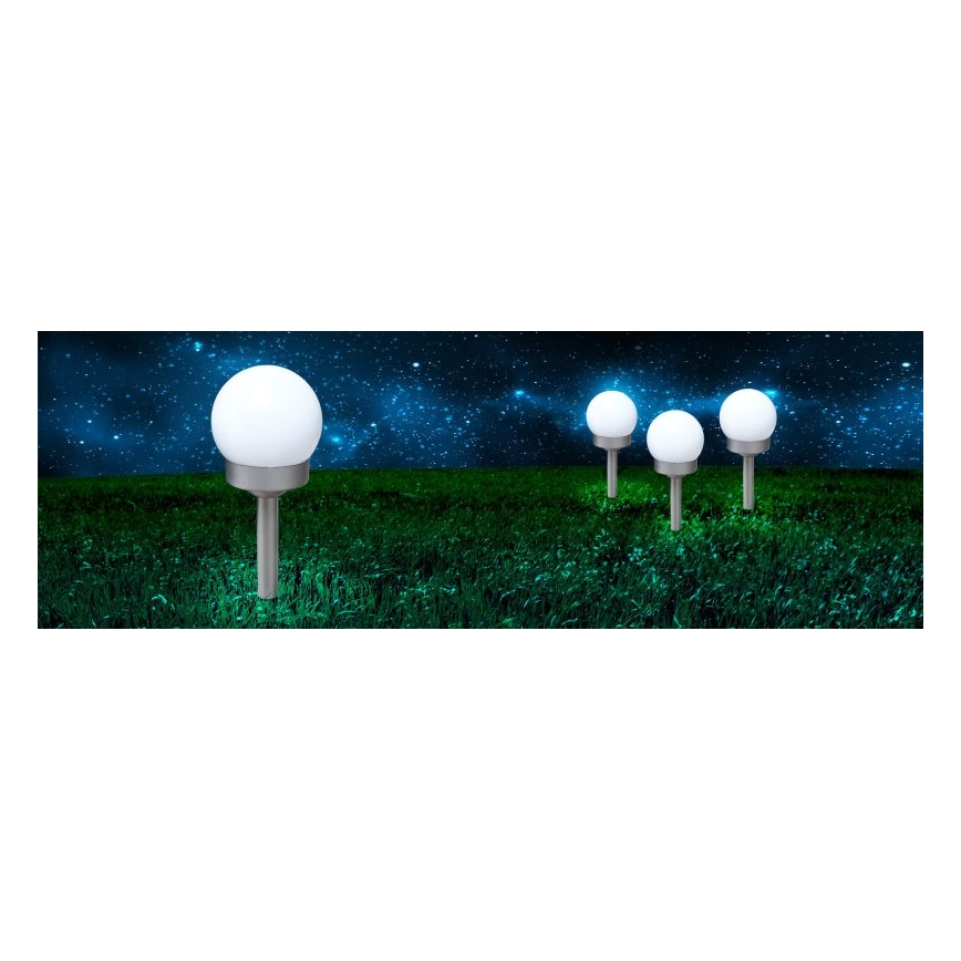 Globo - ΣΕΤ 3x Ηλιακό φωτιστικό LED LED/0,06W/3V 4000K διάμετρος 10 cm IP44