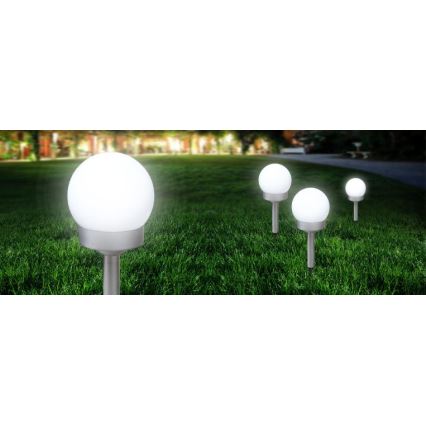 Globo - ΣΕΤ 3x Ηλιακό φωτιστικό LED LED/0,06W/3V 4000K διάμετρος 10 cm IP44