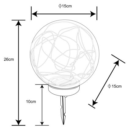 Globo - Ηλιακό φωτιστικό LED 20xLED/0,06W/1,2V διάμετρος 15 cm IP44