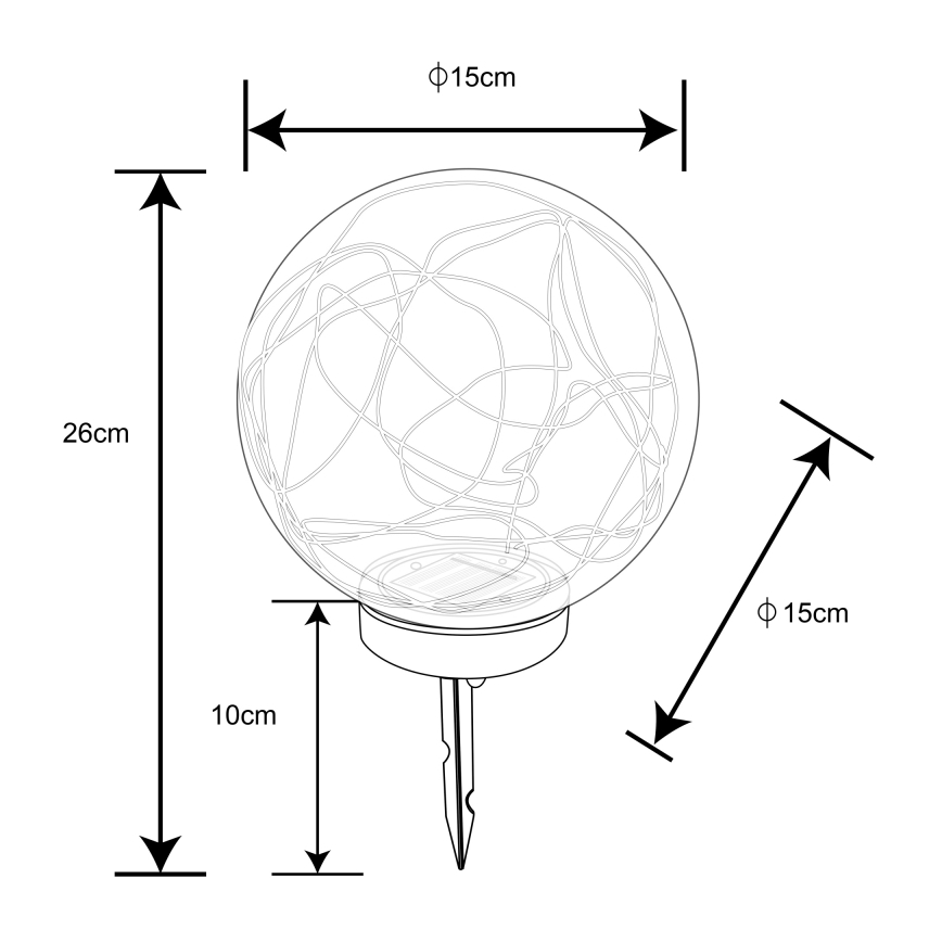 Globo - Ηλιακό φωτιστικό LED 20xLED/0,06W/1,2V διάμετρος 15 cm IP44