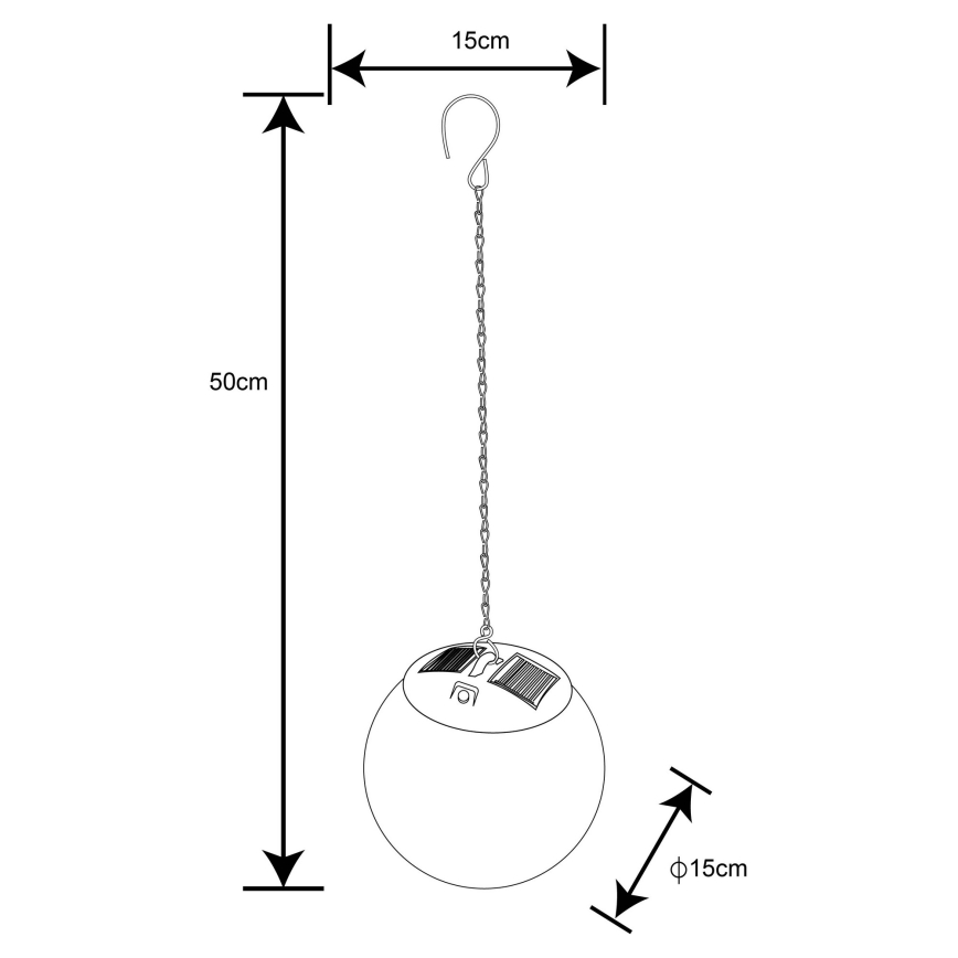 Globo - Ηλιακό φωτιστικό LED σε αλυσίδα 20xLED/0,06W/1,2V διάμ. 15 εκ. IP44 600 mAh