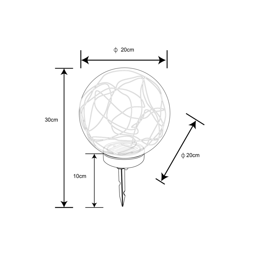 Globo - Ηλιακό φωτιστικό LED 30xLED/0,06W/1,2V διάμετρος 20 cm IP44