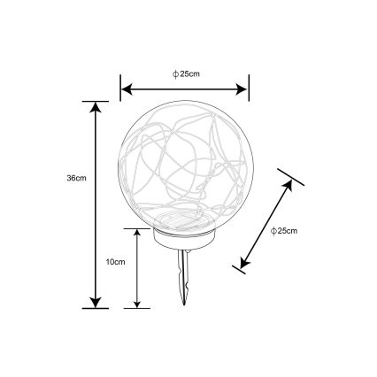 Globo - Ηλιακό φωτιστικό 40xLED/0,06W/1,2V δ. 25 cm IP44
