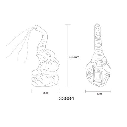 Globo - LED Ηλιακό διακοσμητικό 20xLED/0,02W/3V IP44 ελέφαντας