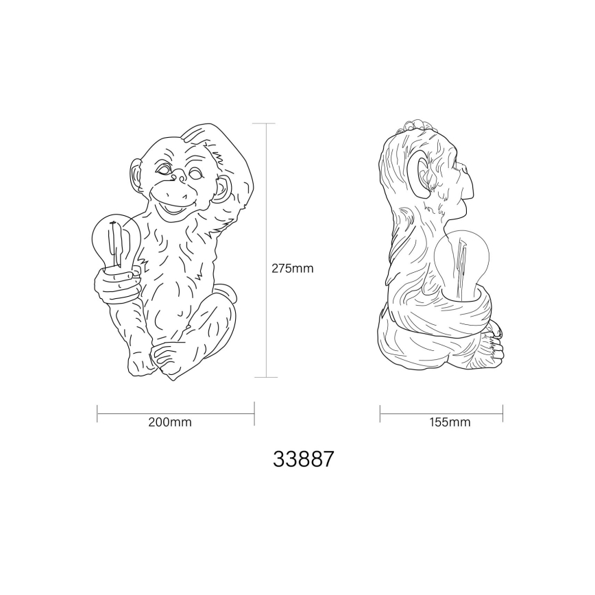 Globo - LED Ηλιακό διακοσμητικό LED/0,02W/3V IP44 μαϊμού