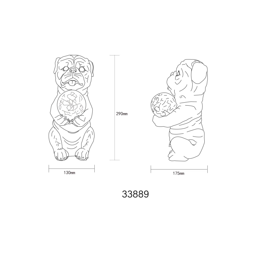 Globo - Ηλιακό διακοσμητικό LED LED/0,02W/3V IP44 300 mAh σκύλος
