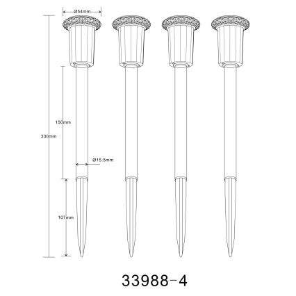 Globo - ΣΕΤ 4x Ηλιακό φωτιστικό LED LED/0,06W/1,2V IP44 100 mAh