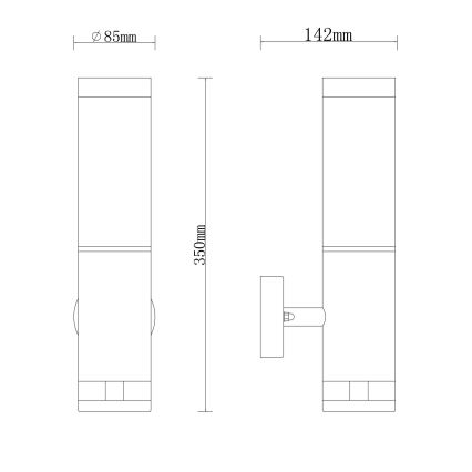 Globo - Εξωτερικό φωτιστικό τοίχου 1xE27/15W/230V IP44