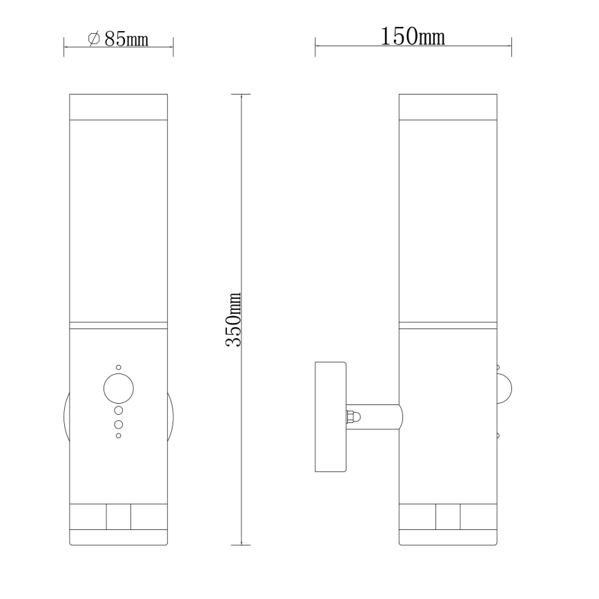 Globo - Εξωτερικό φωτιστικό τοίχου με αισθητήρα 1xE27/15W/230V IP44