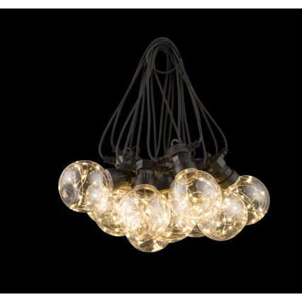 Globo - Εξωτερικό διακοσμητικό φωτιστικό LED αλυσίδα 10xLED/0,27W/230V 7,5 μ IP44 μαύρο