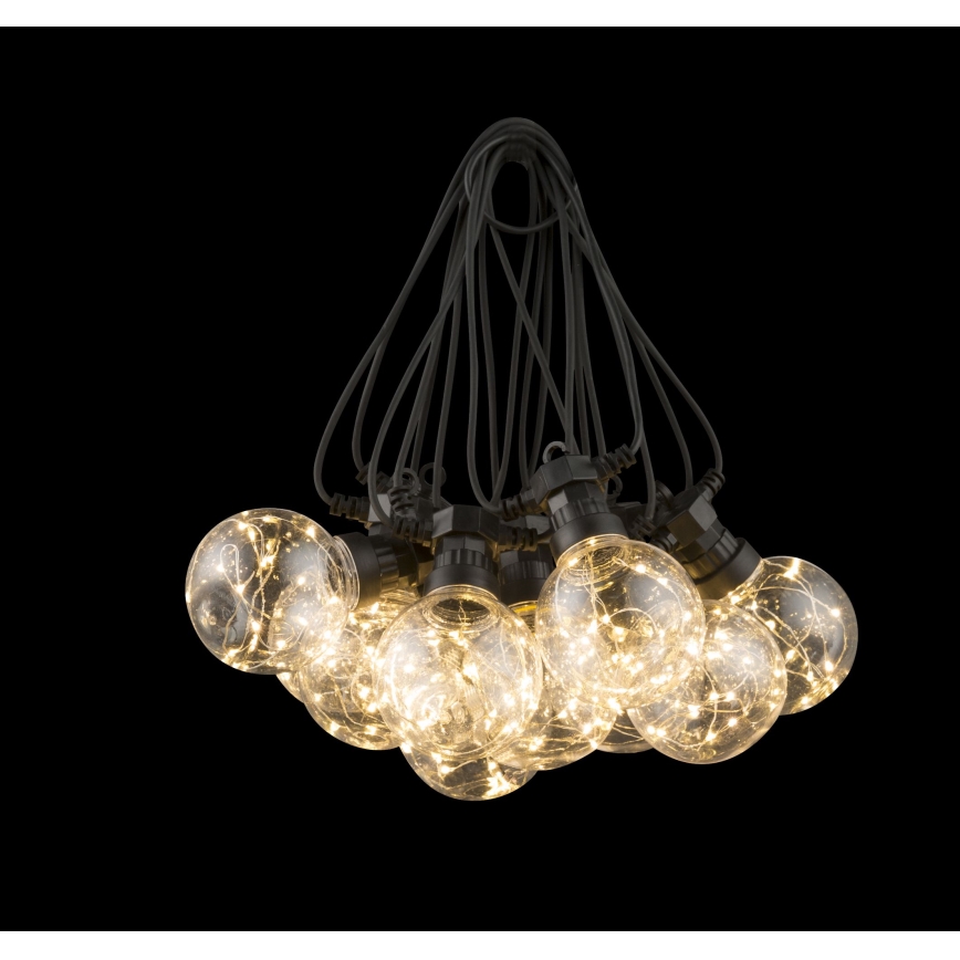 Globo - Εξωτερικό διακοσμητικό φωτιστικό LED αλυσίδα 10xLED/0,27W/230V 7,5 μ IP44 μαύρο