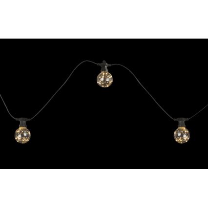 Globo - Εξωτερικό διακοσμητικό φωτιστικό LED αλυσίδα 10xLED/0,27W/230V 7,5 μ IP44 μαύρο