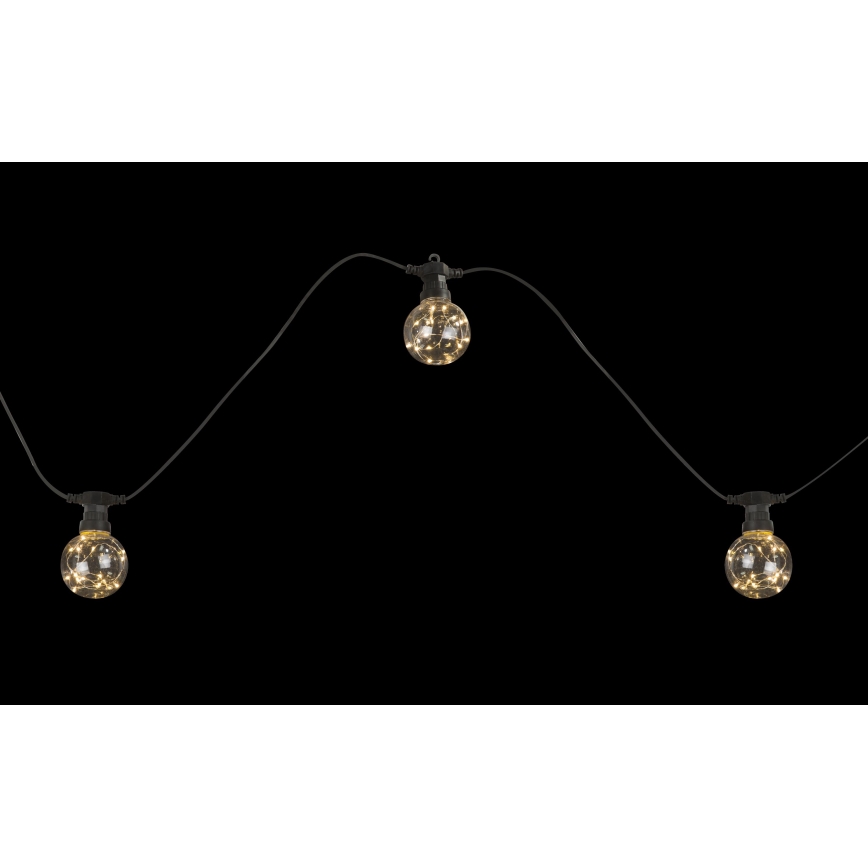 Globo - Εξωτερικό διακοσμητικό φωτιστικό LED αλυσίδα 10xLED/0,27W/230V 7,5 μ IP44 μαύρο