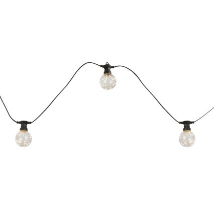 Globo - Εξωτερικό διακοσμητικό φωτιστικό LED αλυσίδα 10xLED/0,27W/230V 7,5 μ IP44 μαύρο