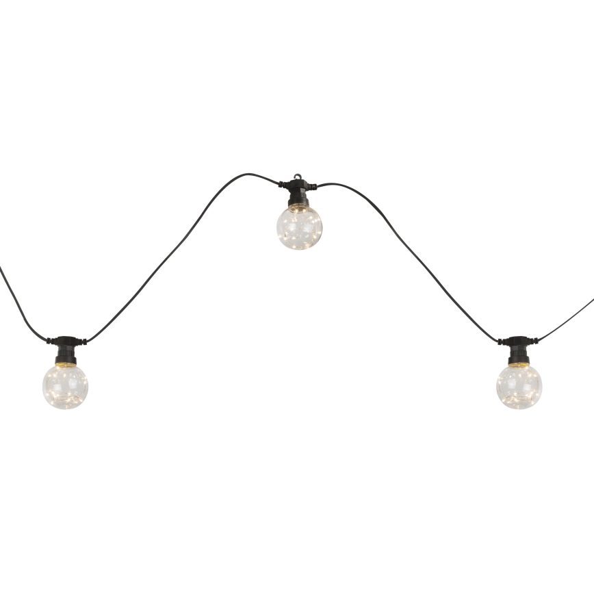 Globo - Εξωτερικό διακοσμητικό φωτιστικό LED αλυσίδα 10xLED/0,27W/230V 7,5 μ IP44 μαύρο