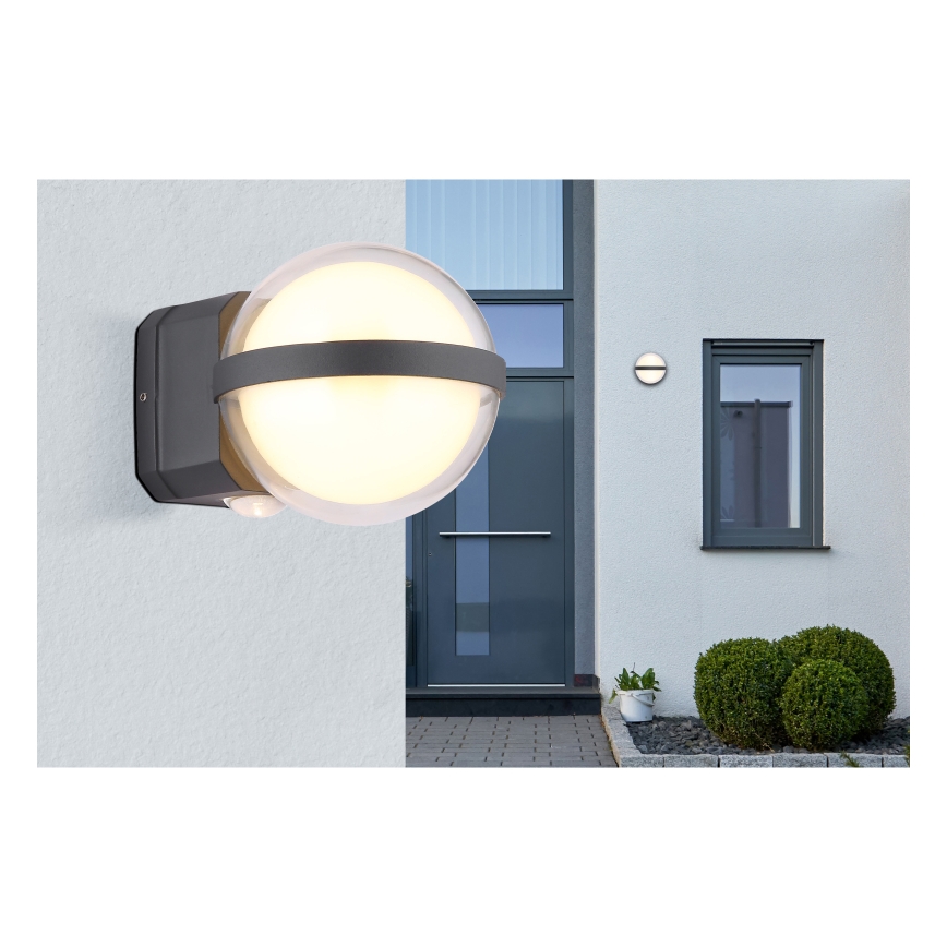 Globo - Επιτοίχιο φωτιστικό εξωτερικού χώρου LED LED/12W/230V IP54 μαύρο