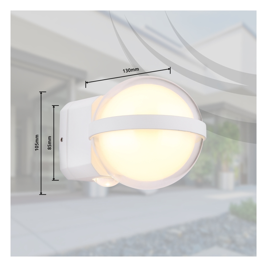 Globo - Επιτοίχιο φωτιστικό εξωτερικού χώρου LED LED/12W/230V IP54 λευκό