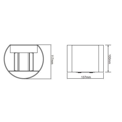 Globo - LED Εξωτερικό επιτοίχιο φωτιστικό 2xLED/3W/230V IP54