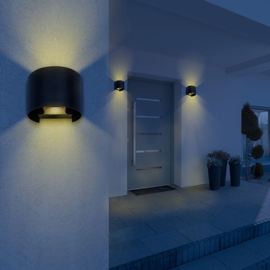 Globo - LED Εξωτερικό επιτοίχιο φωτιστικό 2xLED/3W/230V IP54 μαύρο