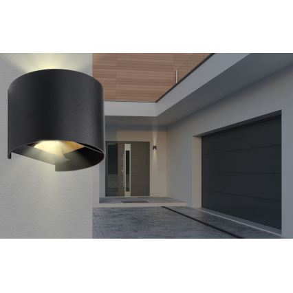 Globo - Επιτοίχιο φωτιστικό εξωτερικού χώρου LED 2xLED/3W/230V IP44 μαύρο
