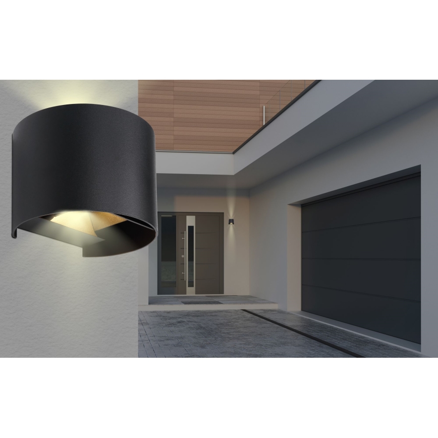 Globo - Επιτοίχιο φωτιστικό εξωτερικού χώρου LED 2xLED/3W/230V IP44 μαύρο