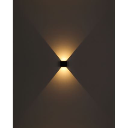 Globo - Επιτοίχιο φωτιστικό εξωτερικού χώρου LED 2xLED/3W/230V IP44 μαύρο
