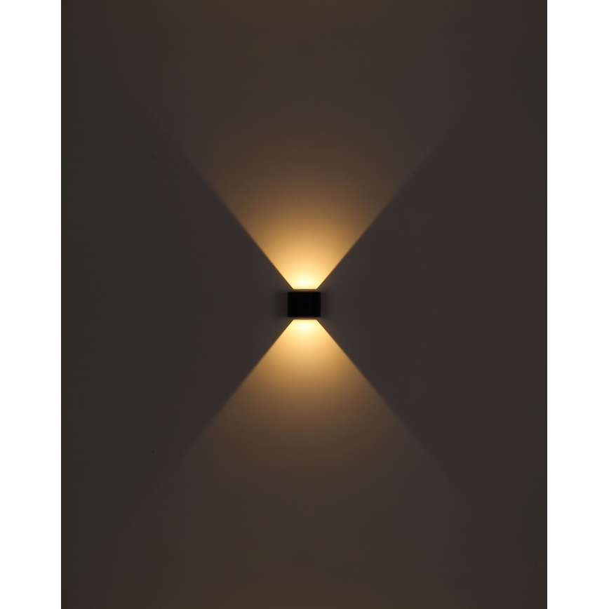 Globo - Επιτοίχιο φωτιστικό εξωτερικού χώρου LED 2xLED/3W/230V IP44 μαύρο