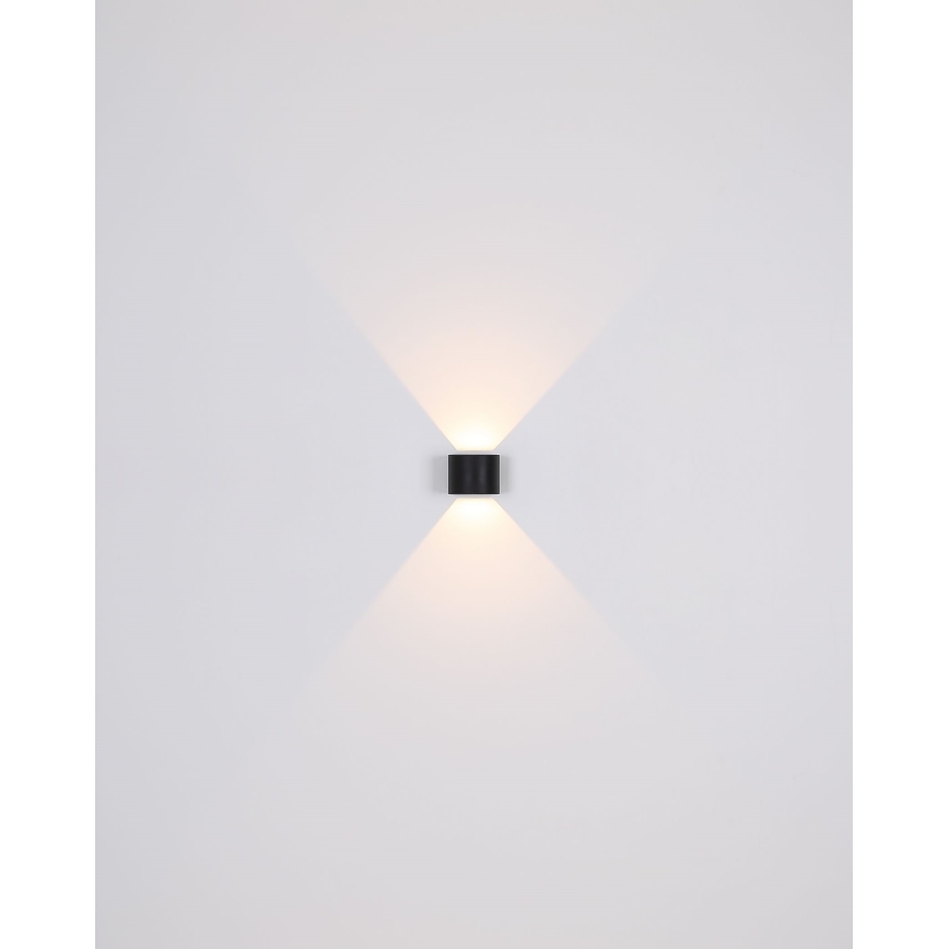 Globo - Επιτοίχιο φωτιστικό εξωτερικού χώρου LED 2xLED/3W/230V IP44 μαύρο