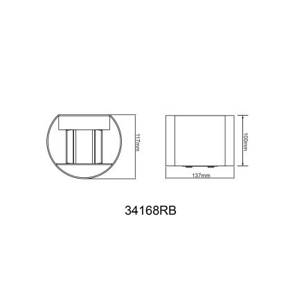 Globo - Επιτοίχιο φωτιστικό εξωτερικού χώρου LED 2xLED/3W/230V IP44 μαύρο