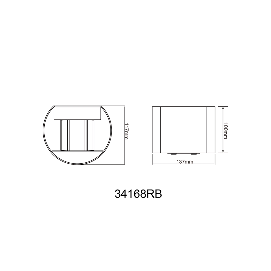 Globo - Επιτοίχιο φωτιστικό εξωτερικού χώρου LED 2xLED/3W/230V IP44 μαύρο