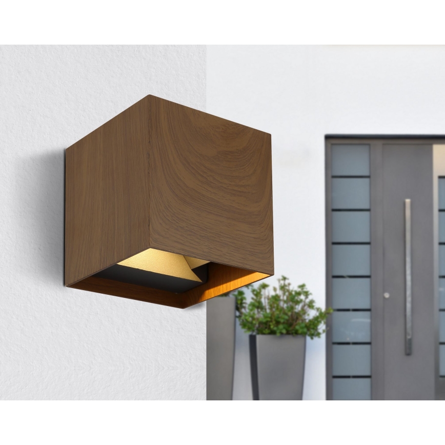 Globo - Επιτοίχιο φωτιστικό εξωτερικού χώρου LED 2xLED/3W/230V IP44 καφέ