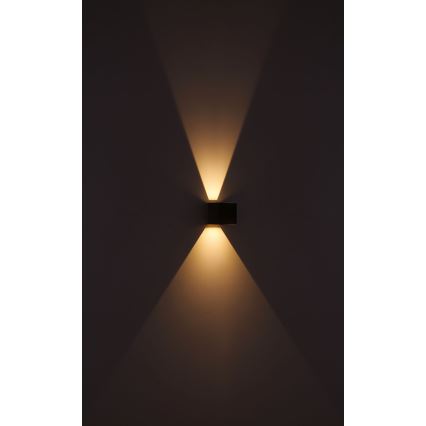 Globo - Επιτοίχιο φωτιστικό εξωτερικού χώρου LED 2xLED/3W/230V IP44 καφέ