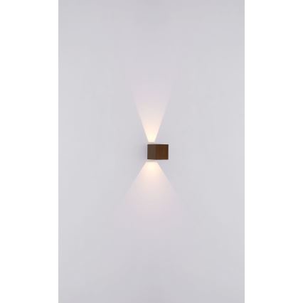 Globo - Επιτοίχιο φωτιστικό εξωτερικού χώρου LED 2xLED/3W/230V IP44 καφέ