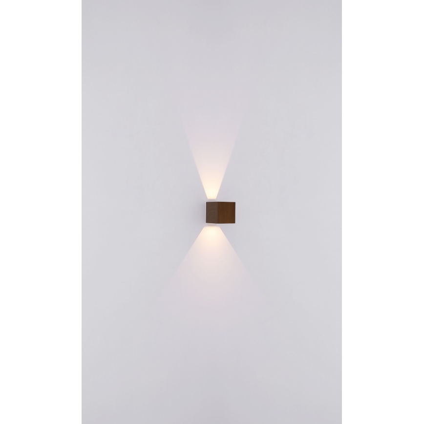 Globo - Επιτοίχιο φωτιστικό εξωτερικού χώρου LED 2xLED/3W/230V IP44 καφέ
