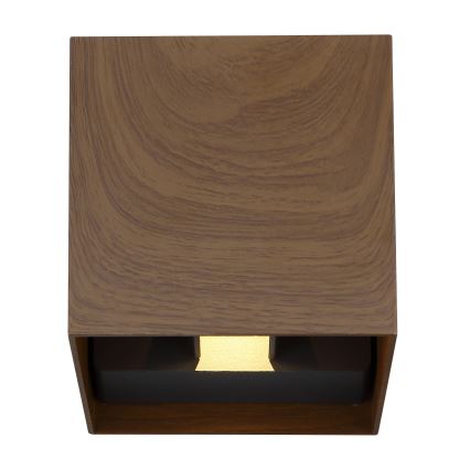 Globo - Επιτοίχιο φωτιστικό εξωτερικού χώρου LED 2xLED/3W/230V IP44 καφέ