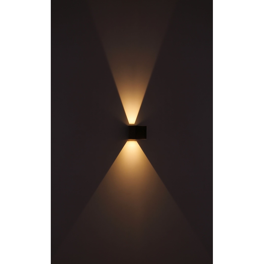 Globo - Επιτοίχιο φωτιστικό εξωτερικού χώρου LED 2xLED/3W/230V IP44 καφέ