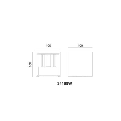 Globo - Επιτοίχιο φωτιστικό εξωτερικού χώρου LED 2xLED/3W/230V IP44 καφέ