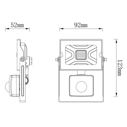 Globo - LED Προβολέας με αισθητήρα LED/10W/230V IP44