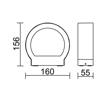 Globo - Επιτοίχιο φωτιστικό εξωτερικού χώρου LED/6W/230V IP54