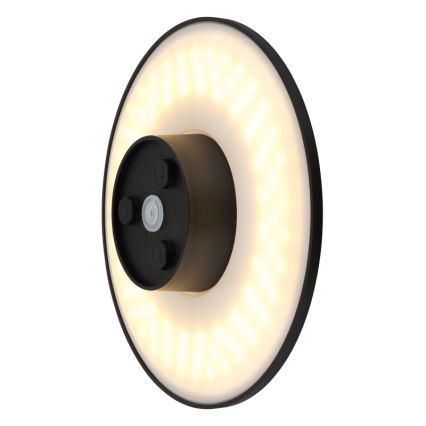 Globo - Επιτοίχιο φωτιστικό εξωτερικού χώρου LED LED/15W/230V 3000/4000/6000K διάμετρος 25,2 cm IP44 μαύρο