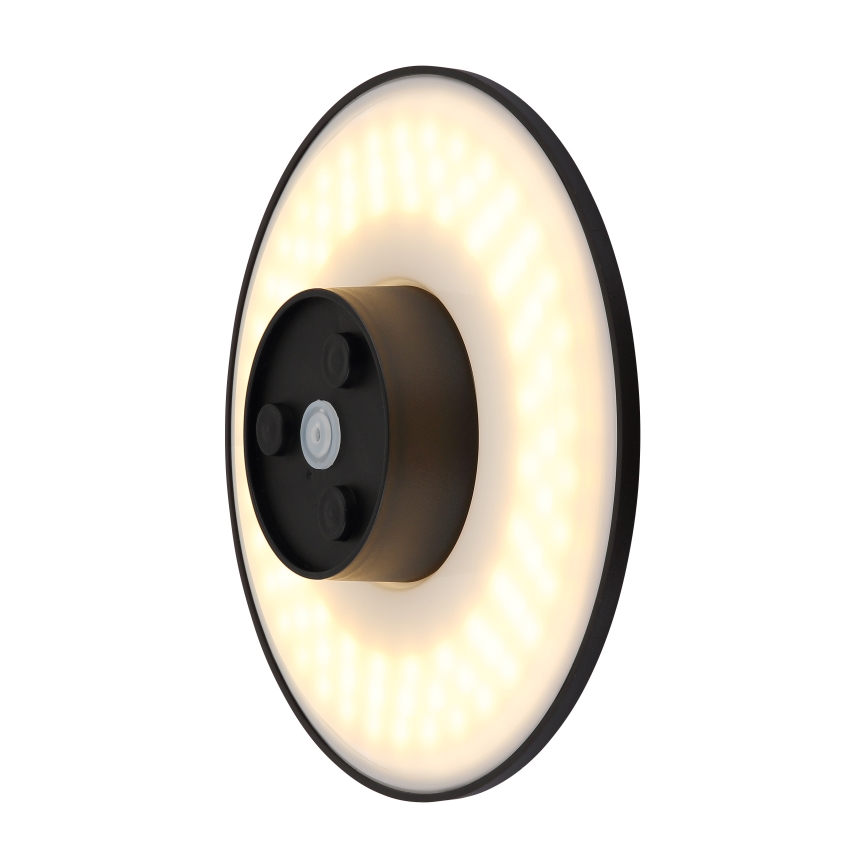 Globo - Επιτοίχιο φωτιστικό εξωτερικού χώρου LED LED/15W/230V 3000/4000/6000K διάμετρος 25,2 cm IP44 μαύρο