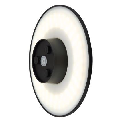 Globo - Επιτοίχιο φωτιστικό εξωτερικού χώρου LED LED/15W/230V 3000/4000/6000K διάμετρος 25,2 cm IP44 μαύρο