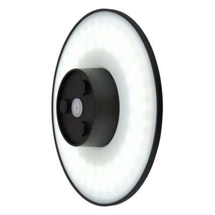 Globo - Επιτοίχιο φωτιστικό εξωτερικού χώρου LED LED/15W/230V 3000/4000/6000K διάμετρος 25,2 cm IP44 μαύρο