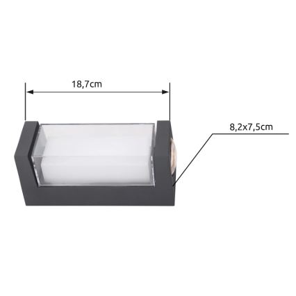 Globo - Επιτοίχιο φωτιστικό εξωτερικού χώρου LED LED/12W/230V 3000K IP54 ανθρακί