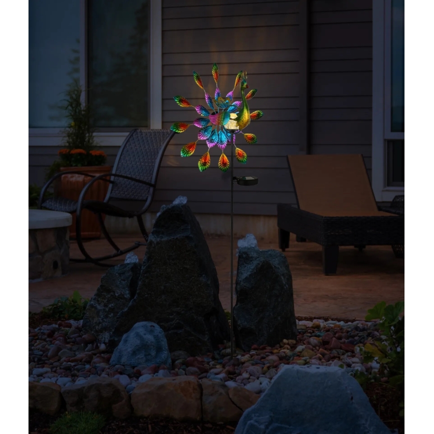 Globo - LED Ηλιακό διακοσμητικό LED/0,06W/3V IP44 παγώνι