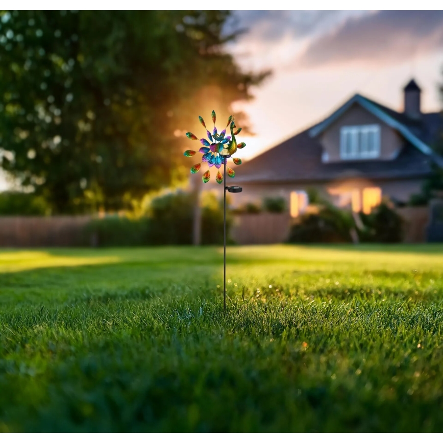 Globo - LED Ηλιακό διακοσμητικό LED/0,06W/3V IP44 παγώνι